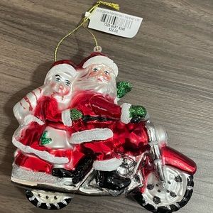 Macy's Holiday Lane Santa and Mrs. Claus on a motorcycle